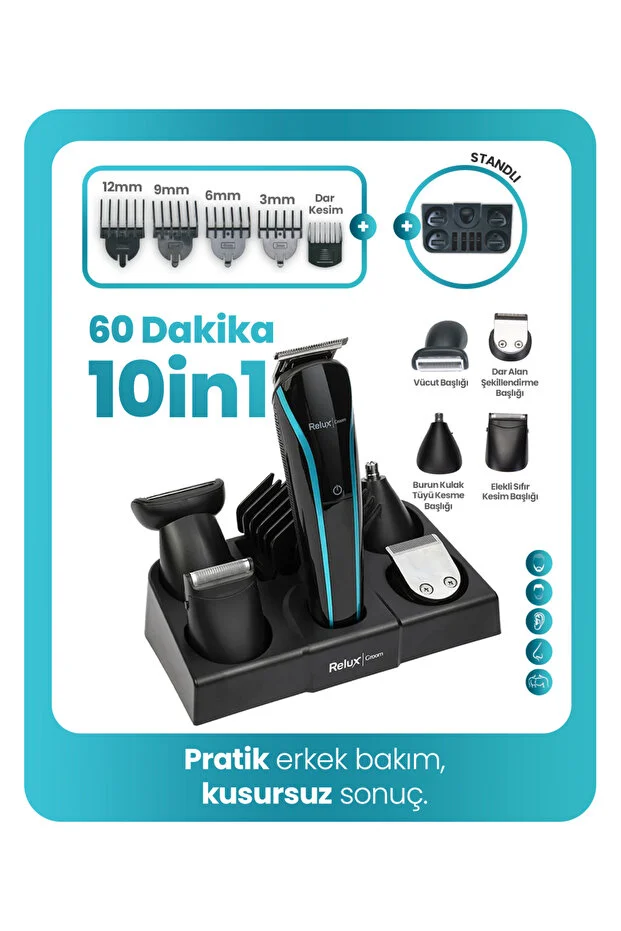 Relux RPG6500 Groom Expert Sarjli 12 in 1 Erkek Bakim Kiti